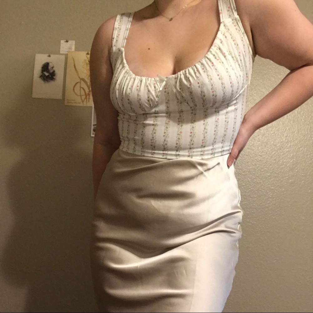 Floral Garden Bustier Milkmaid Cami Tank Top